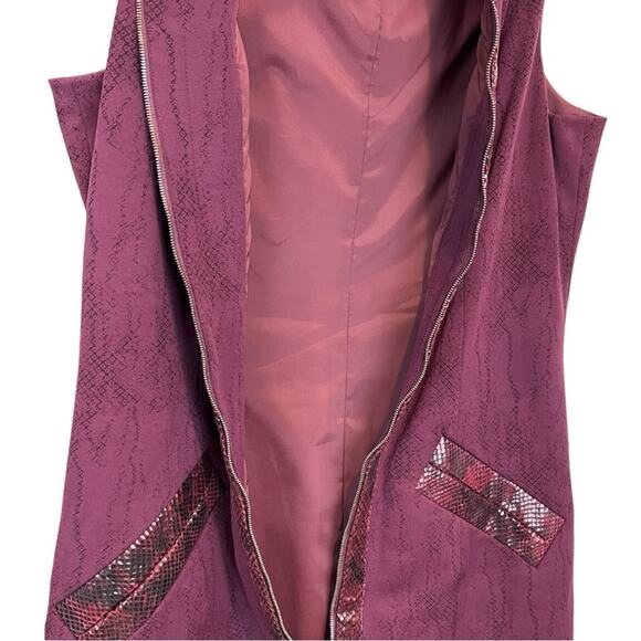 Doncaster Collection Front Zip Sheath Dress animal print leather trim NWT - Picture 10 of 10